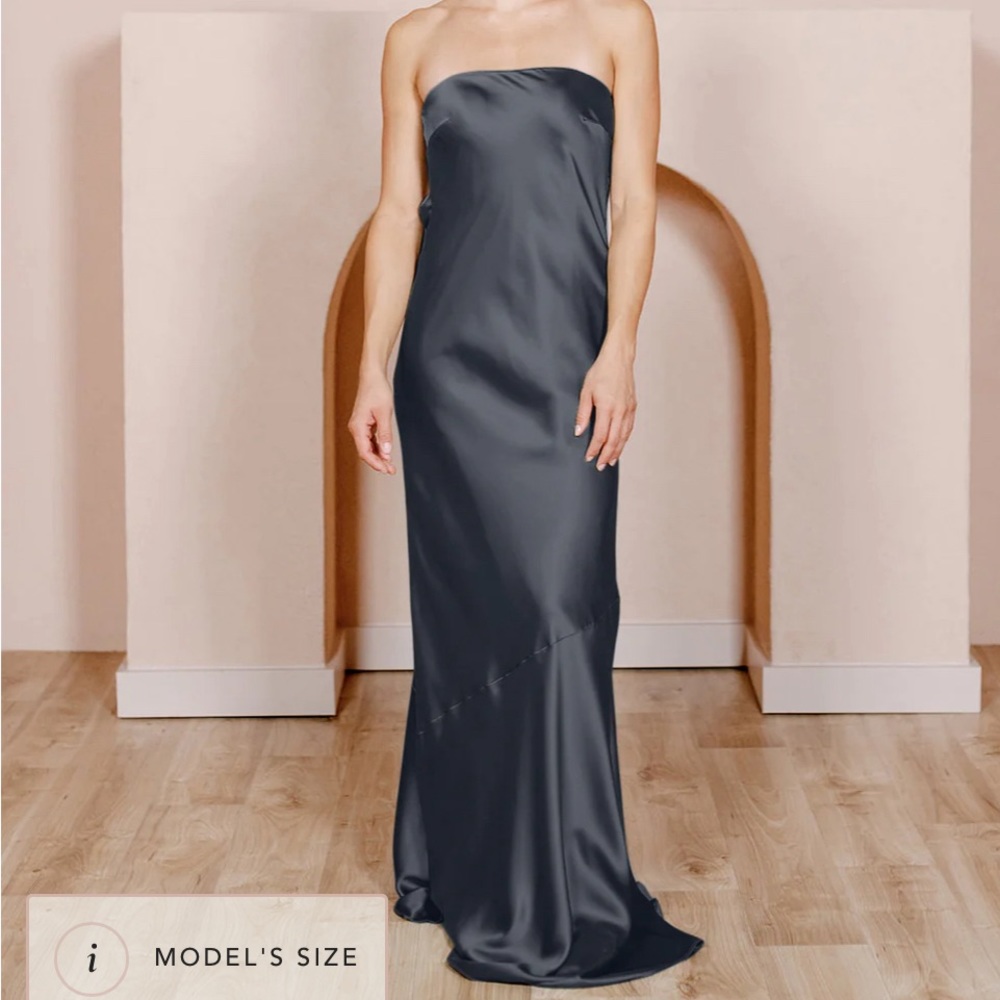 Revelry Black Satin Leo Gown
